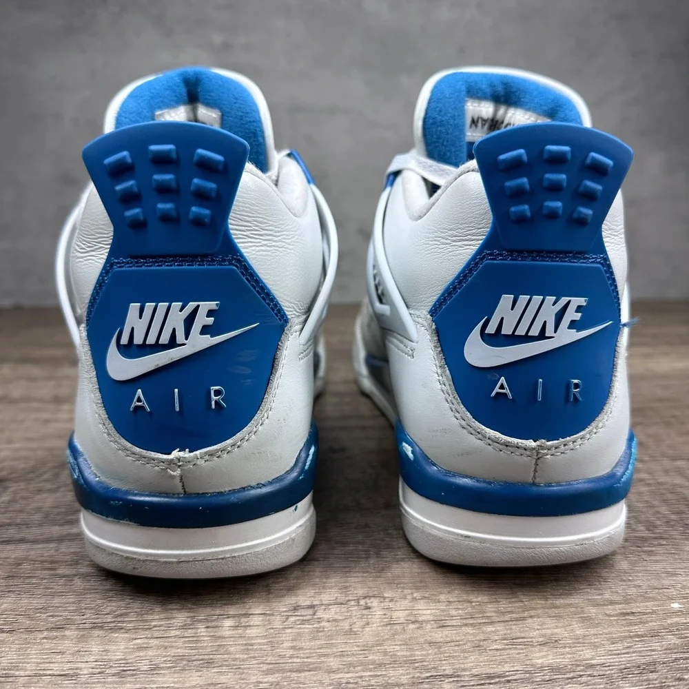 Nike~Boy's~Air Jordan 4 Retro GS Military Blue Basketball Sneakers~Size 4.5Y